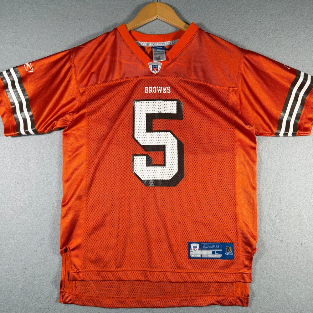 Reebok NFL Cleveland Browns Jeff Garcia #5 Orange Youth Jersey Large 14-16